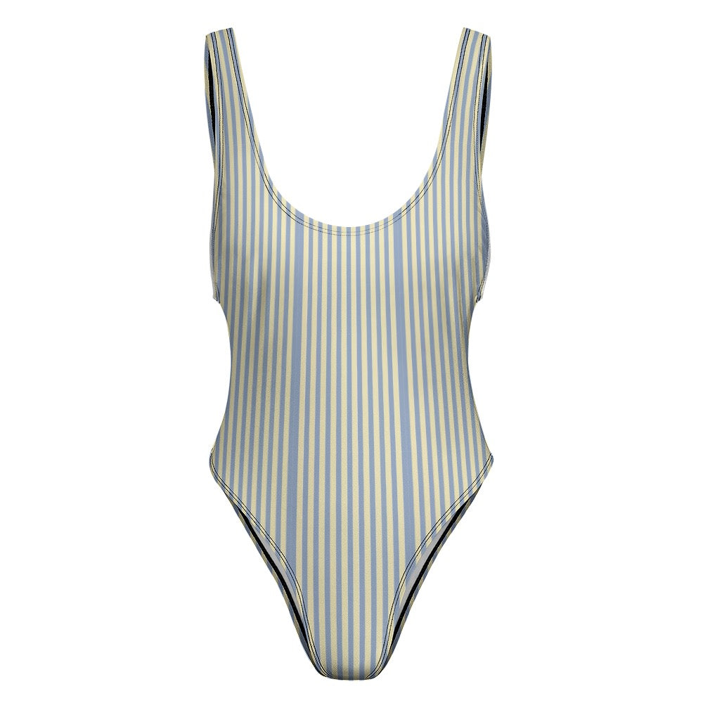 Baby Blue Yellow Stripe Swimsuit