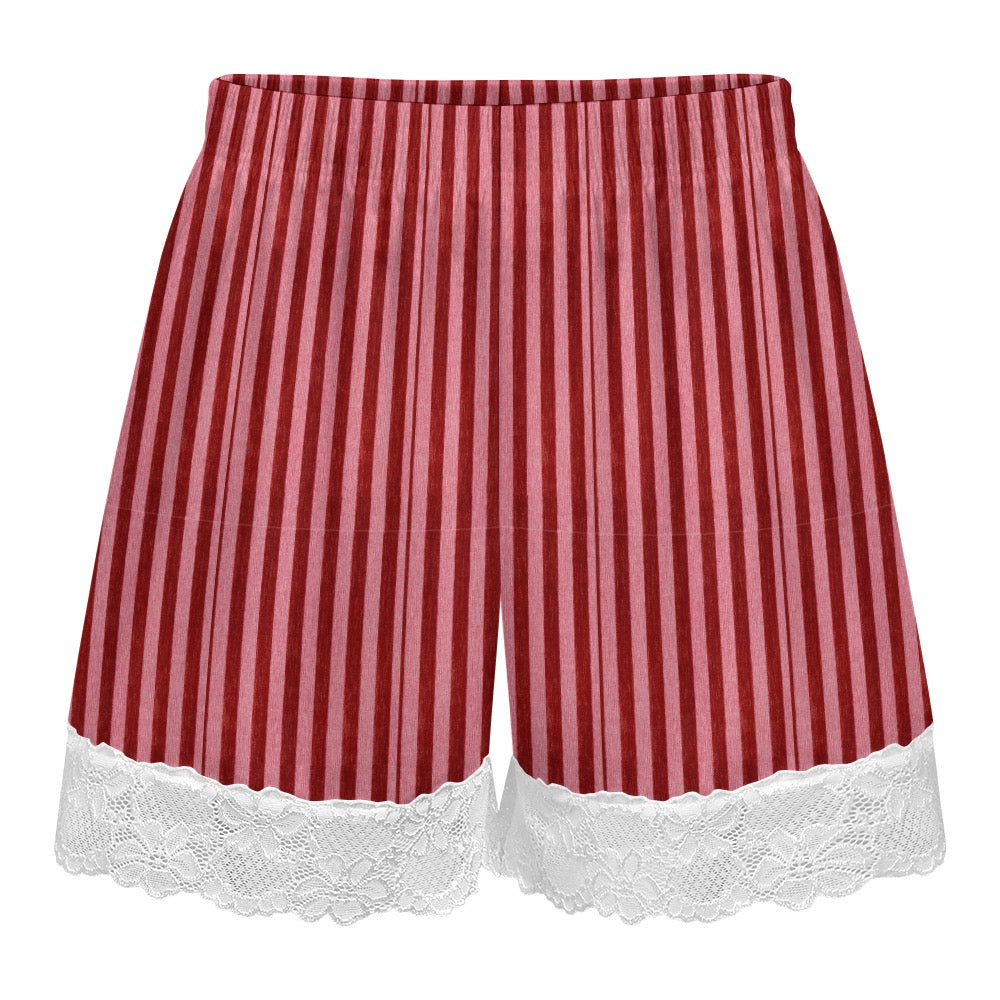 Pink Stripe Lace Shorts