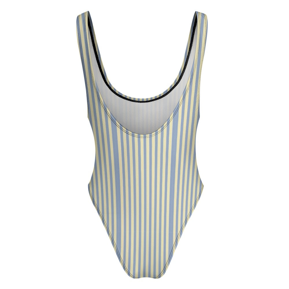 Baby Blue Yellow Stripe Swimsuit