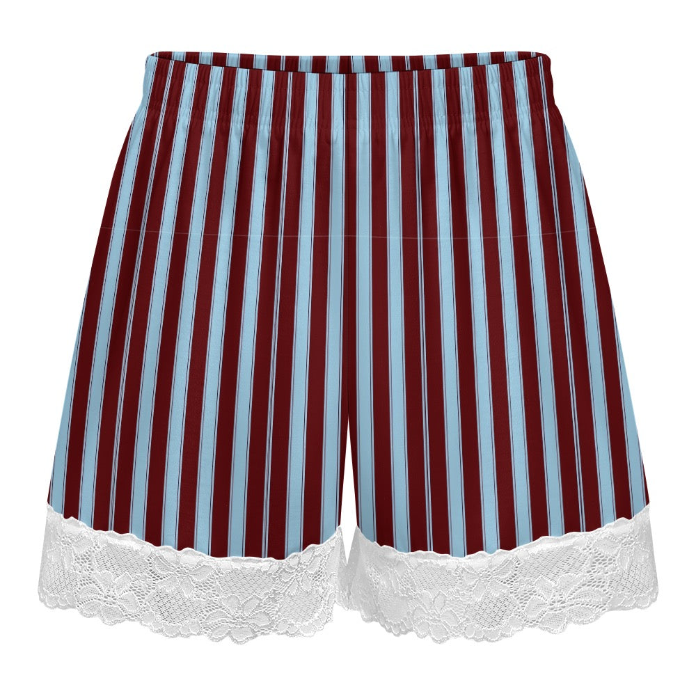 Claret Lace Trim Shorts